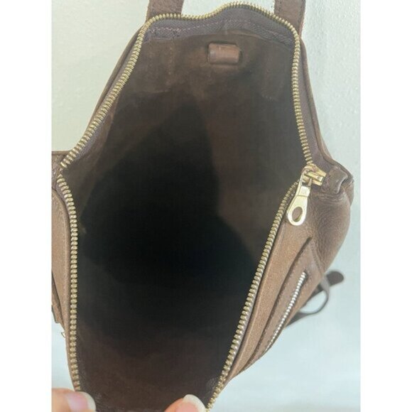 $248 PARKER CLAY Dark Brown Luxury Designer Leather Miramar Backpack Bag Purse - Picture 6 of 7